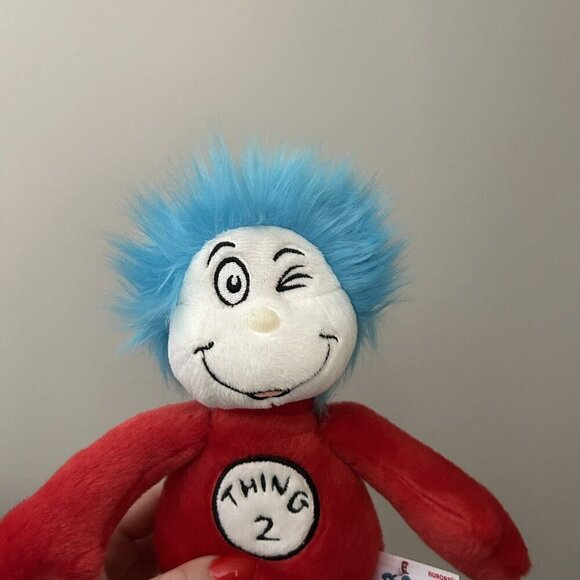 Dr. Seuss Thing 2 Aurora World Plush Plushy Stuffed Animal Winking Red Blue - Picture 4 of 5